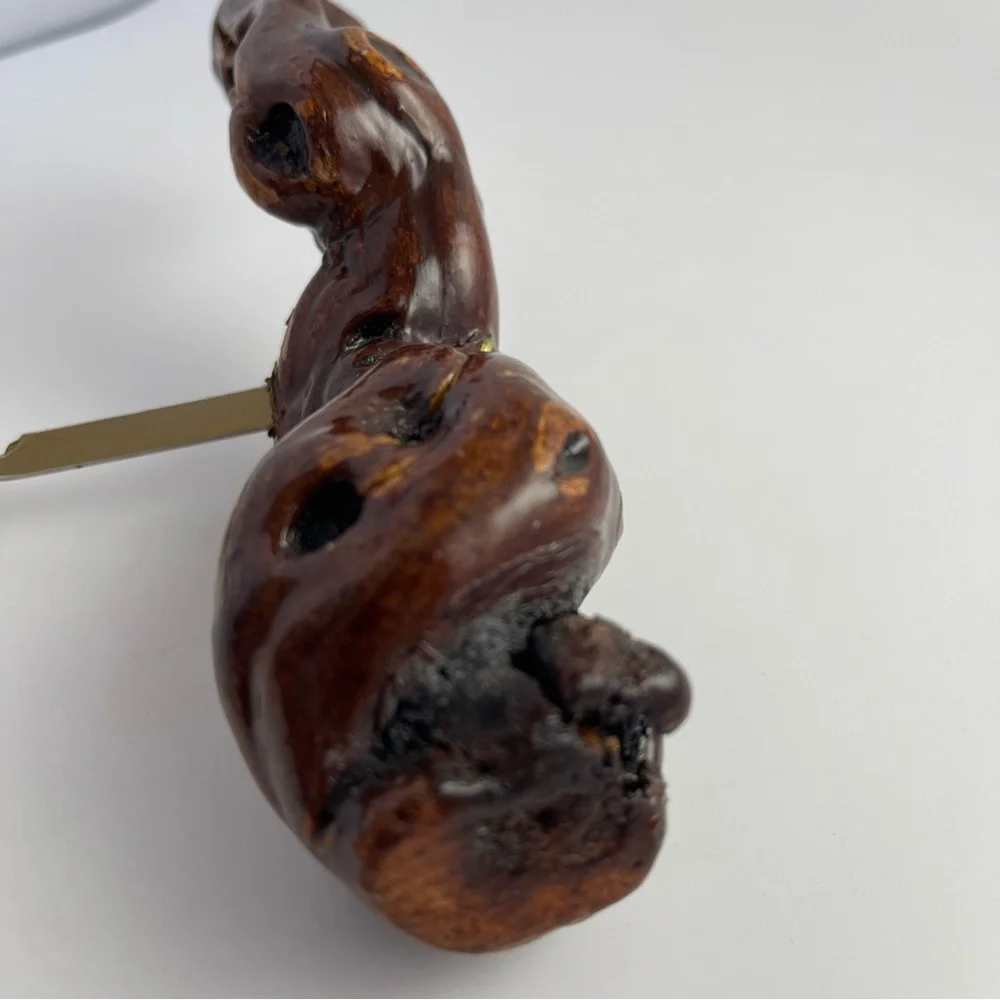 Vintage Burl Wood Cork Screw Grape Vine Twisted Wood Wine Bottle Opener